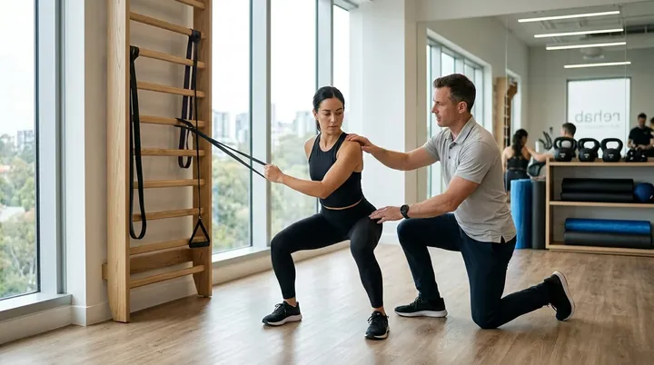 Functional movement and active rehabilitation training under physiotherapy supervision